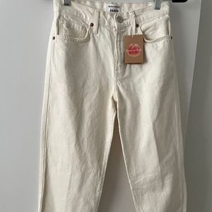 New with tags beige / white Reformation Jeans Size 24